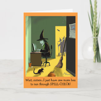 Green Weenii "Spell Check" Halloween Card