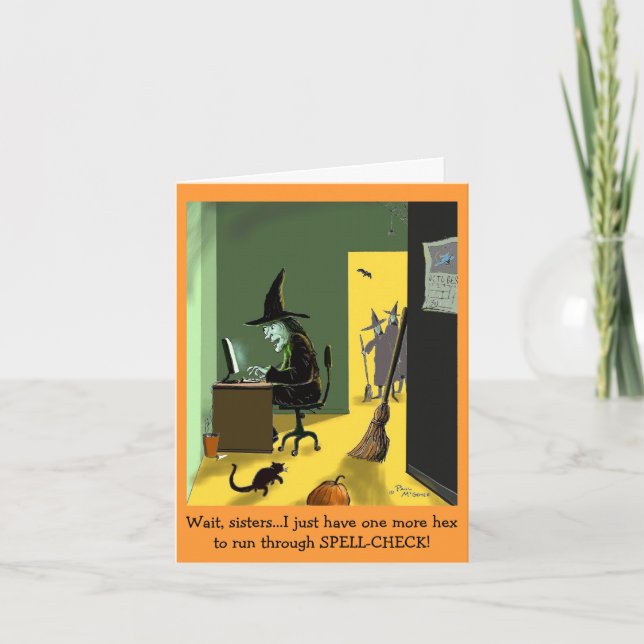 Green Weenii "Spell Check" Note Card (Front)