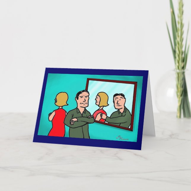 Green Weenii "Time to Reflect" Greeting Card (Front)