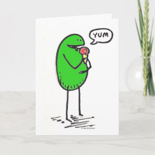 Green Weenii "Yum" Greeting Card