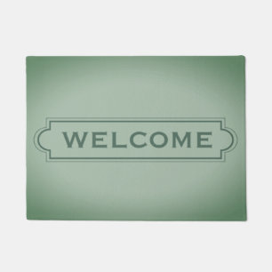 Green Welcome Door Mat