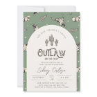 Green Western Baby Shower Invitation