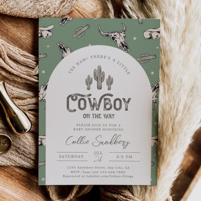 Green Western Baby Shower Invitation (Creator Uploaded)