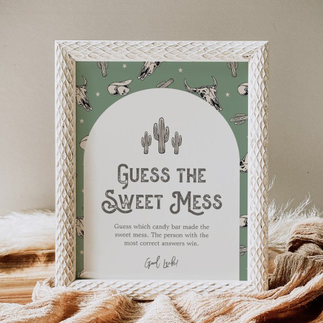 Green Western Guess the Sweet Mess Shower Sign (Creator Uploaded)
