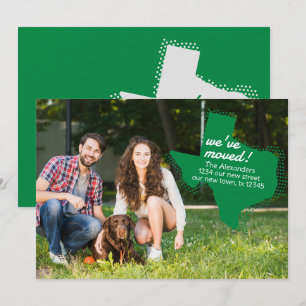 Green We've Moved - Dotted Texas Moving Announcement