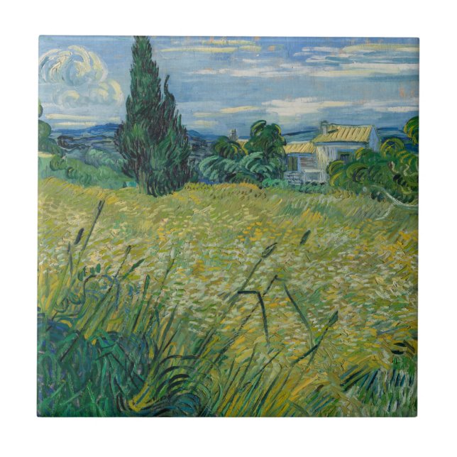 Green Wheat | 1889 Ceramic Tile (Front)