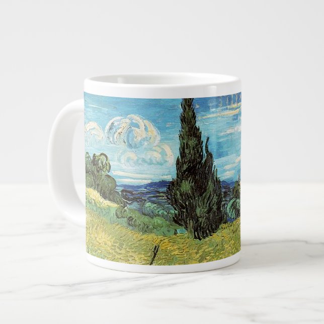 Green Wheat Field  Vincent van Gogh   Large Coffee Mug (Front Left)