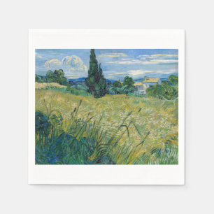 Green Wheat Field with Cypress 1889 by Vincent van Napkin