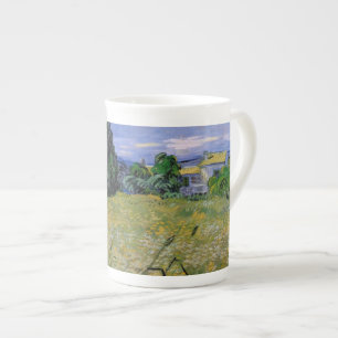 Green Wheat Field with Cypress by Van Gogh. Bone China Mug