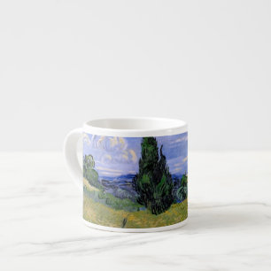 Green Wheat Field with Cypress by Van Gogh. Espresso Cup
