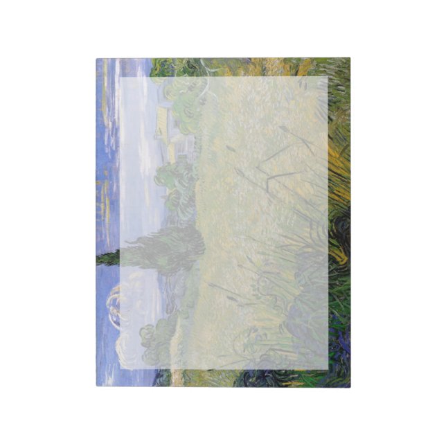 Green Wheat Field with Cypress by Van Gogh. Notepad (Rotated)