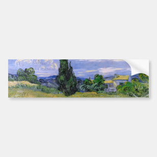 Green Wheat Field with Cypress by Vincent van Gogh Bumper Sticker