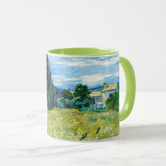 Green Wheat Field with Cypress - Vincent Van Gogh Mug