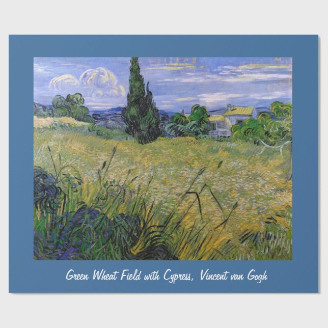 Green Wheat Field with Cypress, Vincent van Gogh. Wrapping Paper (Flat)