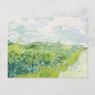 Green Wheat Fields, Auvers (1890) by  Van Gogh.  Postcard