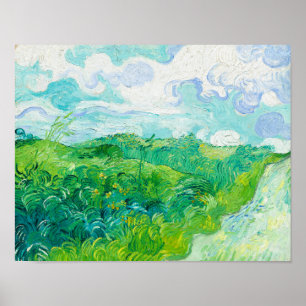 Green Wheat Fields, Auvers, 1890 by van Gogh Poster