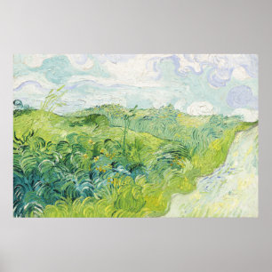 Green Wheat Fields, Auvers (1890) by Vincent Van G Poster