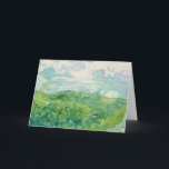 Green Wheat Fields, Auvers by van Gogh: Card<br><div class="desc">Vincent van Gogh painted this lesser known work at around 37 years old in 1890, during the last year of his life. Like in several of his other paintings, there’s a curviness to the work. Undulations of clouds appear in the sky, mimicked by the curved tops of vegetation. Buy it...</div>