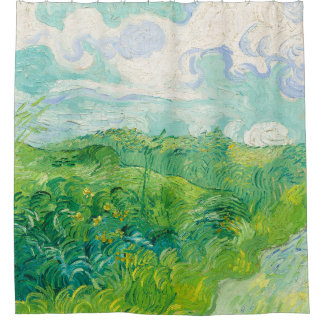 Green Wheat Fields Auvers(F807) Van Gogh Fine Art Shower Curtain