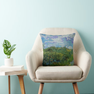 Green Wheat Fields by Vincent van Gogh Cushion