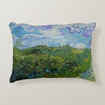Green Wheat Fields by Vincent van Gogh Decorative Cushion<br><div class="desc">Green Wheat Fields by Vincent van Gogh is a vintage fine art post impressionism landscape nature painting. Farm fields of wheat in green colours and beautiful blue skies with swirling fluffy clouds during the spring season. About the artist: Vincent Willem van Gogh (1853 -1890) was one of the most famous...</div>