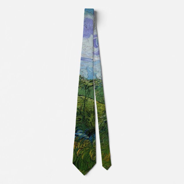 Green Wheat Fields by Vincent van Gogh Tie (Front)