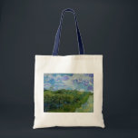Green Wheat Fields by Vincent van Gogh Tote Bag<br><div class="desc">Green Wheat Fields by Vincent van Gogh is a vintage fine art post impressionism landscape nature painting. Farm fields of wheat in green colors and beautiful blue skies with swirling fluffy clouds during the spring season. About the artist: Vincent Willem van Gogh (1853 -1890) was one of the most famous...</div>