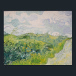 Green Wheat Fields - Van Gogh - c1889 Poster<br><div class="desc">Reproduction of a fine art piece entitled "Green Wheat Fields" by Vincent van Gogh. Landscape of wheat fields in the country. Painted circa 1889.</div>