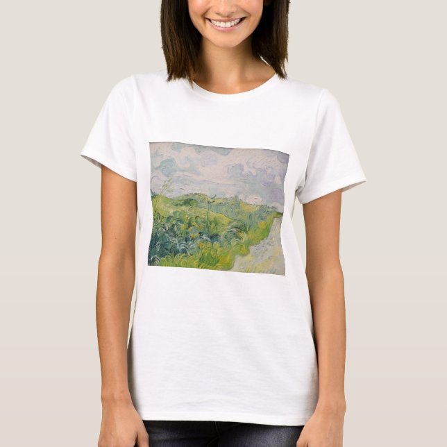 Green Wheat Fields - Van Gogh - c1889 T-Shirt (Front)