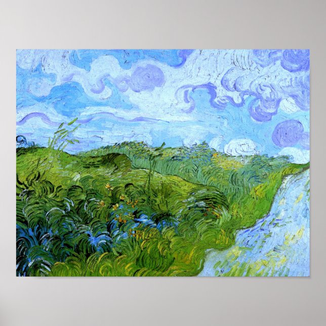 Green Wheat Fields Van Gogh Fine Art Poster (Front)