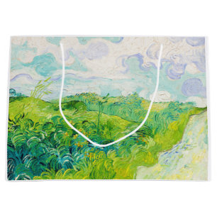 Green Wheat Fields, Van Gogh Large Gift Bag