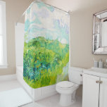 Green Wheat Fields, Van Gogh Shower Curtain<br><div class="desc">Vincent Willem van Gogh (30 March 1853 – 29 July 1890) was a Dutch post-impressionist painter who is among the most famous and influential figures in the history of Western art. In just over a decade, he created about 2, 100 artworks, including around 860 oil paintings, most of which date...</div>
