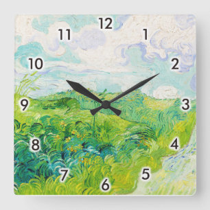Green Wheat Fields, Van Gogh Square Wall Clock