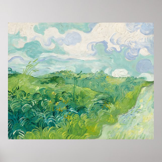 Green Wheat Fields-Vincent van Gogh Poster (Front)