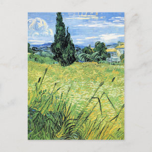 Green Wheatfield with Cypress, Postcard