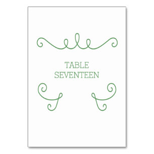 Green Whimsical Flourish Table Card