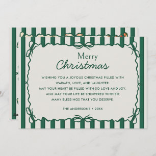 Green Whimsical Hand Drawn Doodle Christmas Photo Holiday Card