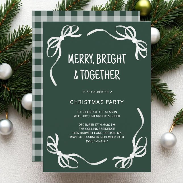 Green Whimsical Hand Drawn Friends Christmas Party Invitation (Green Whimsical Hand Drawn Friends Christmas Party Invitation)