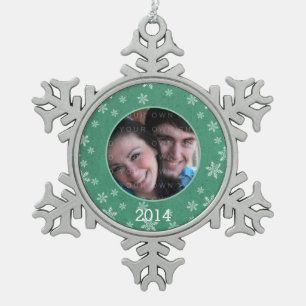 Green Whimsical Snowflakes Snowflake Ornament