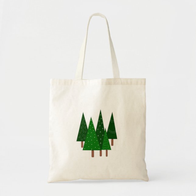 Green Whimsical Trees Tote Bag (Front)