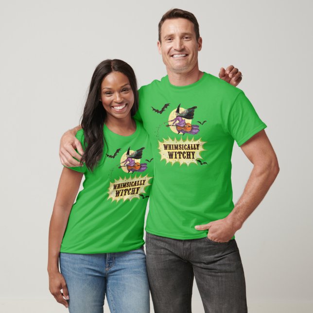 GREEN Whimsically Witchy Basic-T w/QR Code T-Shirt (Unisex)