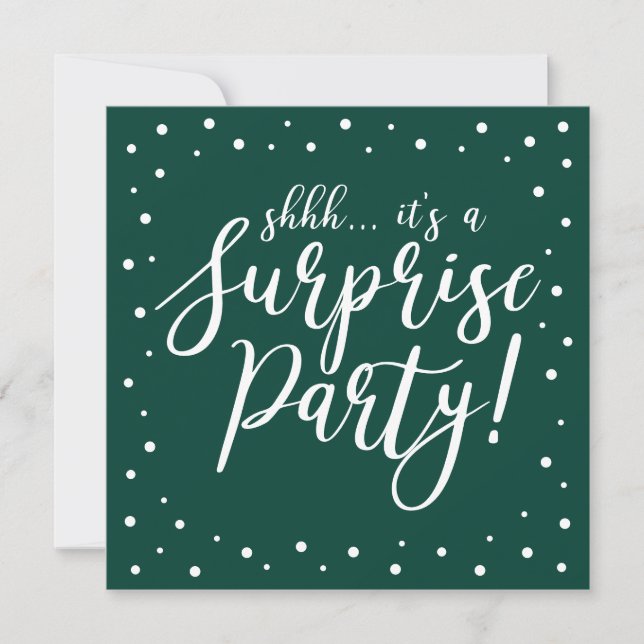 Green & White | 60th Surprise Birthday Party Invitation (Front)