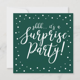 Green & White   60th Surprise Birthday Party Invitation