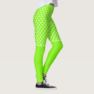 green, white and green polka dots leggings