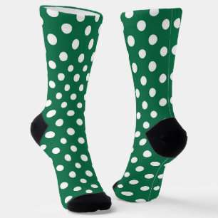 green, white and green polka dots  socks