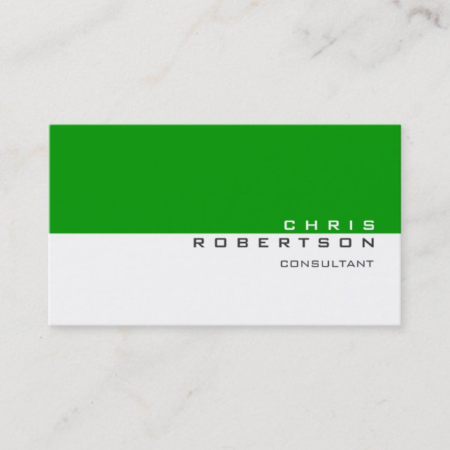 Green White Attractive Charming Business Card (Front)