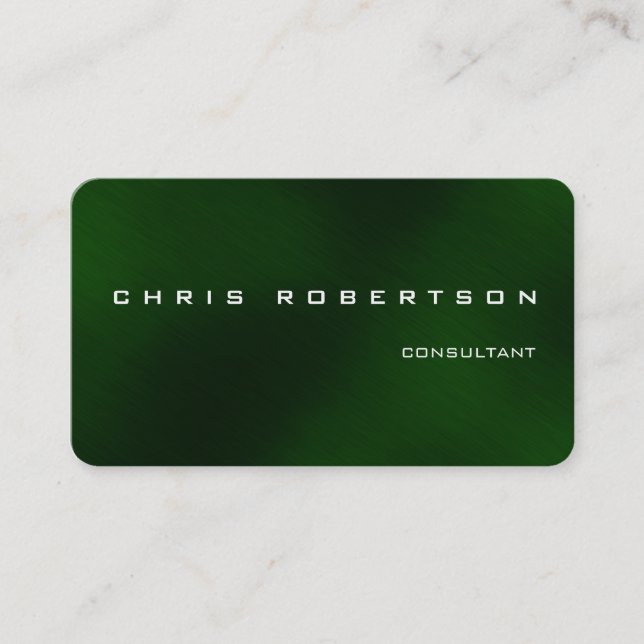 Green White Attractive Charming Business Card (Front)