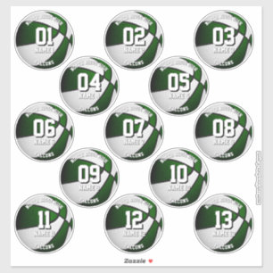 green white basketball stickers for 13 athletes