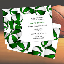 green white basketballs girls boys birthday party