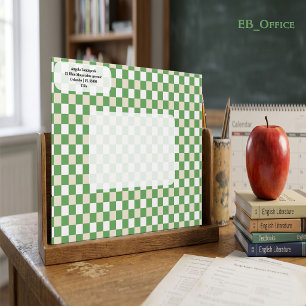 Green, White, Beige Chequered Return Address Envelope